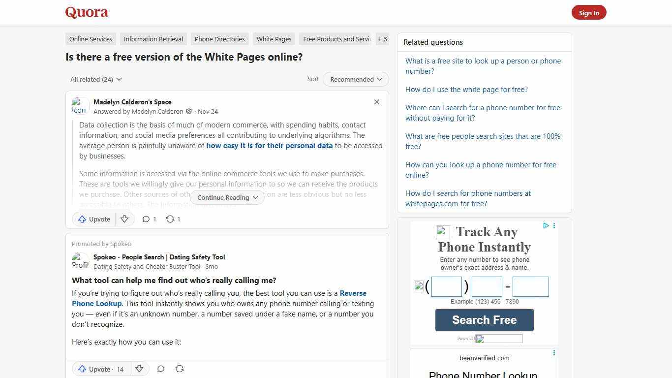 Is there a free version of the White Pages online? - Quora